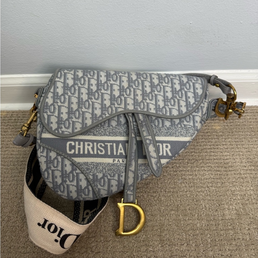Monogram Gray/Blue Saddle Bag